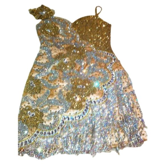 👑Work of art Swarovski Crystals Couture Pageant Prom One of a kind Custom Dress - Picture 3 of 12